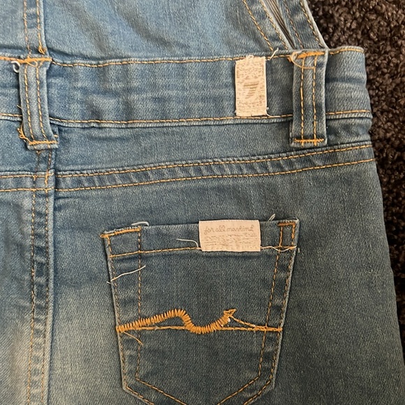 Soft Blue Denim Shorts Overalls Kids Toddler 4T - Picture 4 of 7